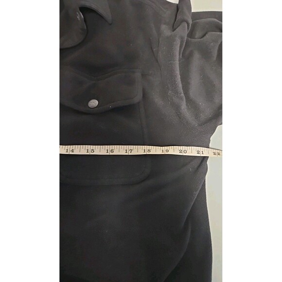 Vintage Jack Wolfskin Polarsystem Black Button-Up Fleece Sz LG Look At Measuring - Picture 11 of 12